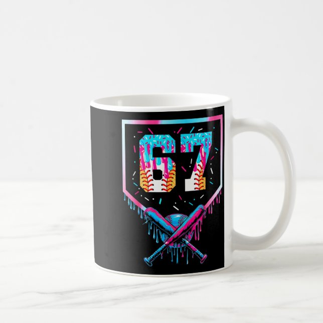 Six Seven Baseball Ice Cream Drip Cool 67 Gen Alph Coffee Mug (Right)