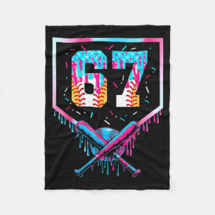 Six Seven Baseball Ice Cream Drip Cool 67 Gen Alph Fleece Blanket