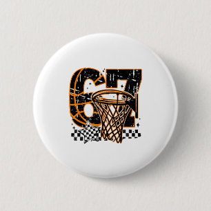 Six Seven Basketball, Funny 67 Basketball, Retro G 6 Cm Round Badge
