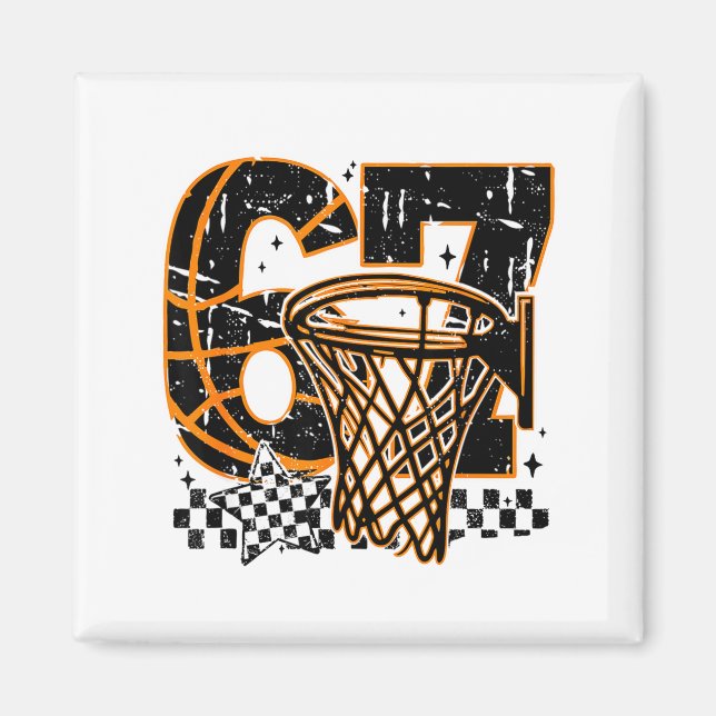 Six Seven Basketball, Funny 67 Basketball, Retro G Magnet (Front)