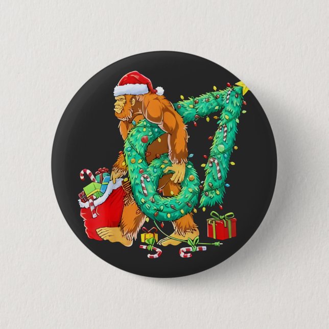 Six Seven Bigfoot 67 Sasquatch Meme Christmas 6 Cm Round Badge (Front)