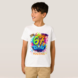 Six Seven Birthday Crafts Party Shirt,Graffiti Six T-Shirt