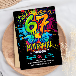 Six Seven Birthday Invitation