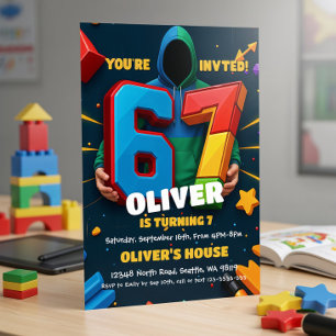 Six Seven Birthday Invitation 