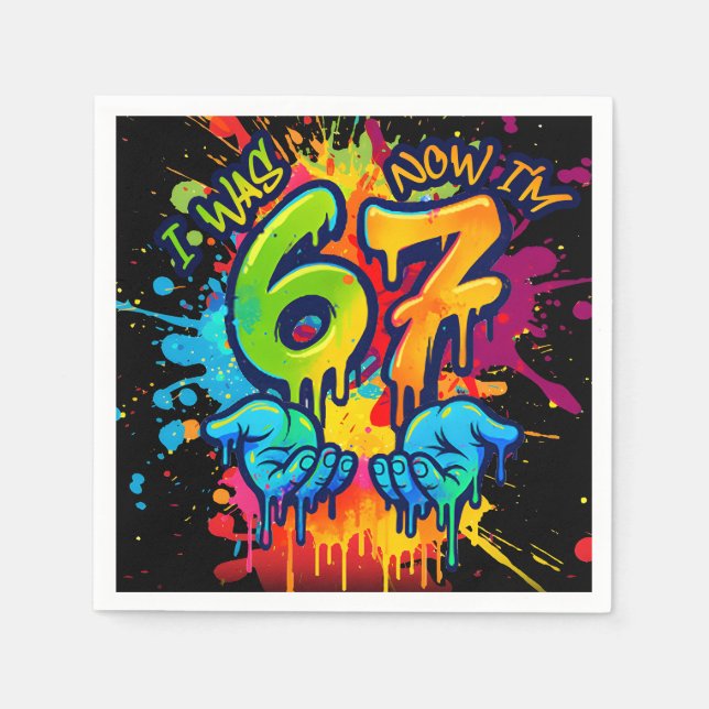 Six Seven Birthday Napkins (Front)