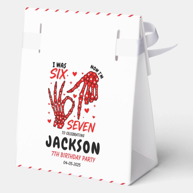 Six Seven Birthday Skeleton Hands Party Favour Box (Back)