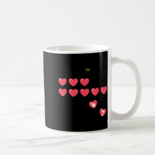 Six Seven Black Cat Knocking Off Hearts Funny 67 V Coffee Mug