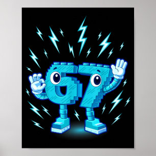 Six seven brainrot 6-7 design  poster