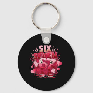 Six Seven Brainrot Italian Funny 67 Valentine Meme Key Ring