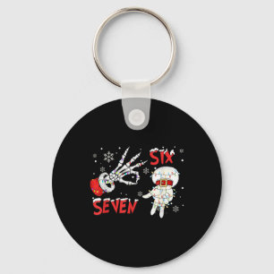 Six Seven Brainrot Santa Hands Sign Christmas Ligh Key Ring