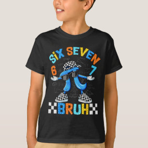 Six seven bruh 3.14 number checkered 67 meme kids T-Shirt