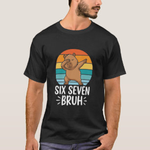 Six Seven Bruh 67 Capybara Funny Vintage Meme T-Shirt