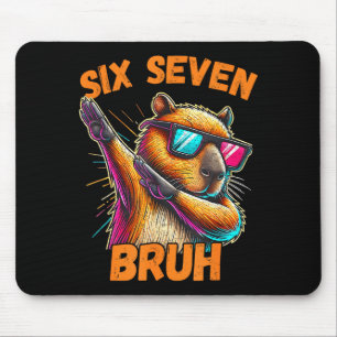 Six Seven Bruh 67 Capybara Vintage Funny Meme Gift Mouse Mat