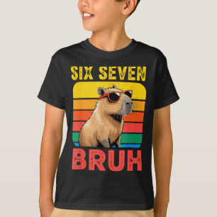 Six Seven Bruh 67 Capybara Vintage Funny Meme Gift T-Shirt