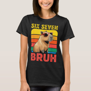 Six Seven Bruh 67 Capybara Vintage Funny Meme Gift T-Shirt