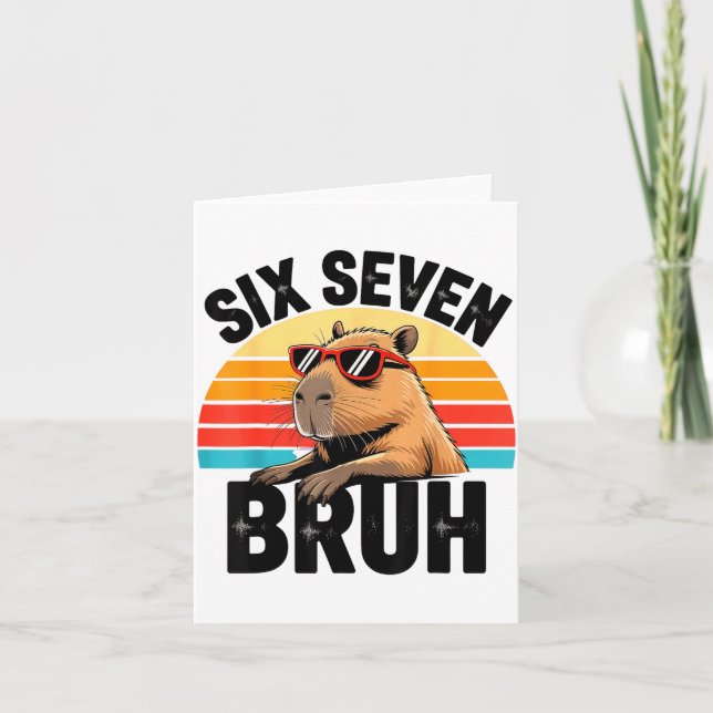 Six Seven Bruh 67 Meme Capybara  Card (Front)