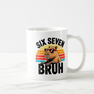 Six Seven Bruh 67 Meme Capybara  Coffee Mug