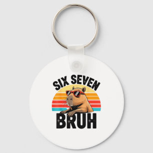 Six Seven Bruh 67 Meme Capybara  Key Ring