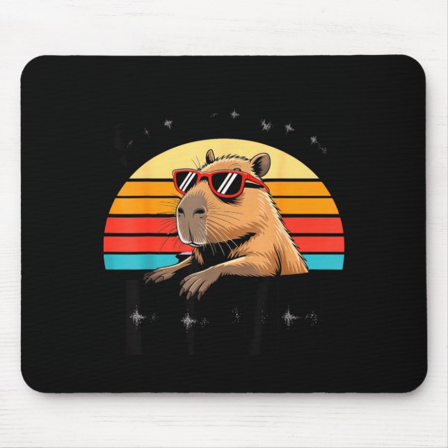 Six Seven Bruh 67 Meme Capybara  Mouse Mat (Front)