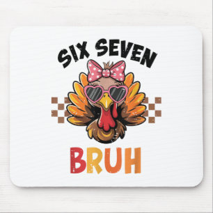 Six Seven Bruh 67 Meme Cute Kid Girl Turkey Thanks Mouse Mat