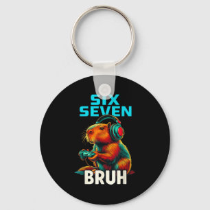 Six Seven Bruh 67 Meme Funny Capybara  Key Ring