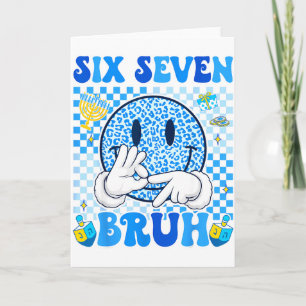 Six Seven Bruh 67 Meme Hanukkah Lights Jewi-shirt Card