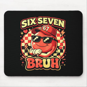 Six Seven Bruh 67 Meme Smile Face Valentines Day B Mouse Mat
