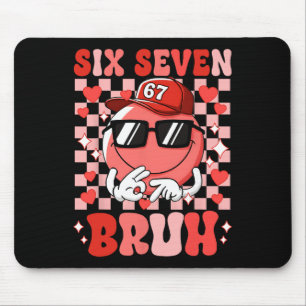 Six Seven Bruh 67 Meme Smile Face Valentines Day B Mouse Mat