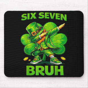 Six seven bruh 67 meme st patricks day teens boys mouse mat
