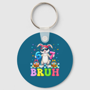 Six Seven Bruh 6 7 Meme Happy Easter Day Funny Bun Key Ring
