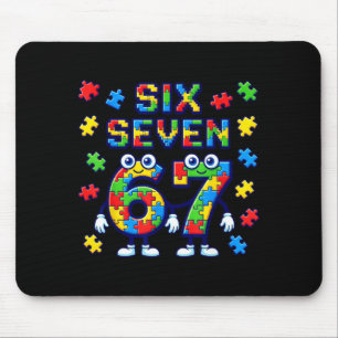 Six Seven Bruh Autism Awareness 6 7 Meme 67 Kids Mouse Mat