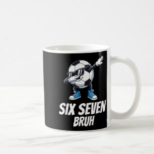 Six Seven Bruh Brainrot Gen Alpha Dabbing Soccer B Coffee Mug