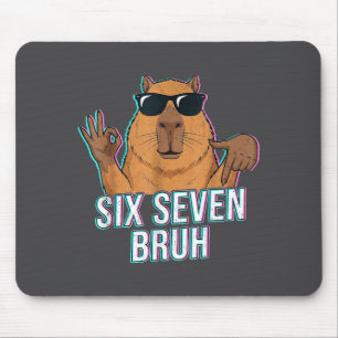 Six Seven Bruh Capybara 67 Boys Teens Kids Animals Mouse Mat