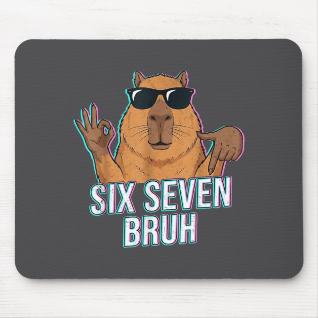 Six Seven Bruh Capybara 67 Boys Teens Kids Animals Mouse Mat (Front)