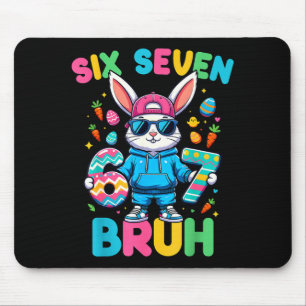 Six Seven Bruh Cool Bunny 67 Meme Easter Day Boys Mouse Mat