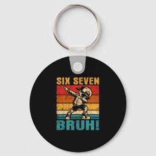 Six Seven Bruh Dabbing Boy Funny 67 Meme Gen Alpha Key Ring