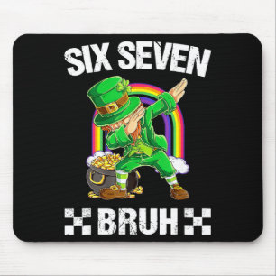 Six Seven Bruh Dabbing Leprechaun St Patricks Day  Mouse Mat
