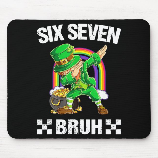 Six Seven Bruh Dabbing Leprechaun St Patricks Day  Mouse Mat (Front)