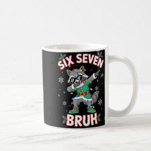 Six Seven Bruh Dabbing Raccoon Funny Christmas 6 7 Coffee Mug