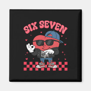 Six Seven Bruh Funny 67 Meme 6 7 Valentines Hearts Magnet