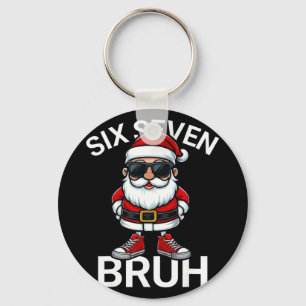 Six Seven Bruh Funny 67 Meme Christmas Santa  Key Ring