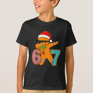 Six Seven Bruh Gingerbread Dabbing Funny Christmas T-Shirt