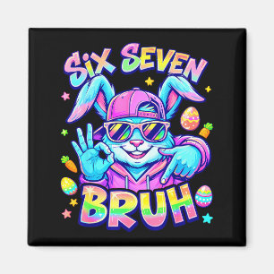 Six Seven Bruh Happy Easter Day Cute Bunny 67 Meme Magnet
