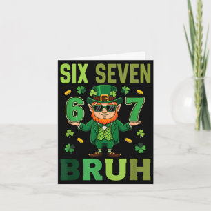 Six seven bruh leprechaun 67 meme st patrick's day card