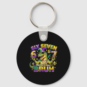 Six Seven Bruh Mardi Gras 67 Alligator Meme _2 Key Ring
