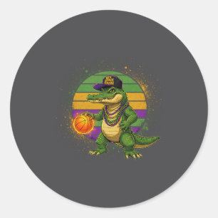Six Seven Bruh Mardi Gras Basketball Funny 67 Meme Classic Round Sticker
