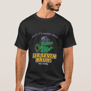 Six Seven Bruh Mardi Gras Cool Gator Festival T-Shirt