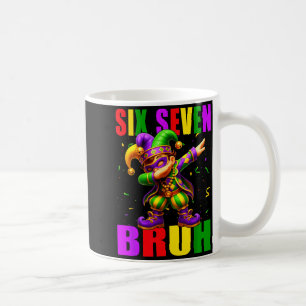Six Seven Bruh Mardi Gras Jester Dab 6 7 Meme Fat  Coffee Mug