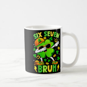 Six Seven Bruh Meme 67 Dabbing Shamrock St Patrick Coffee Mug