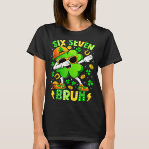 Six Seven Bruh Meme 67 Dabbing Shamrock St Patrick T-Shirt